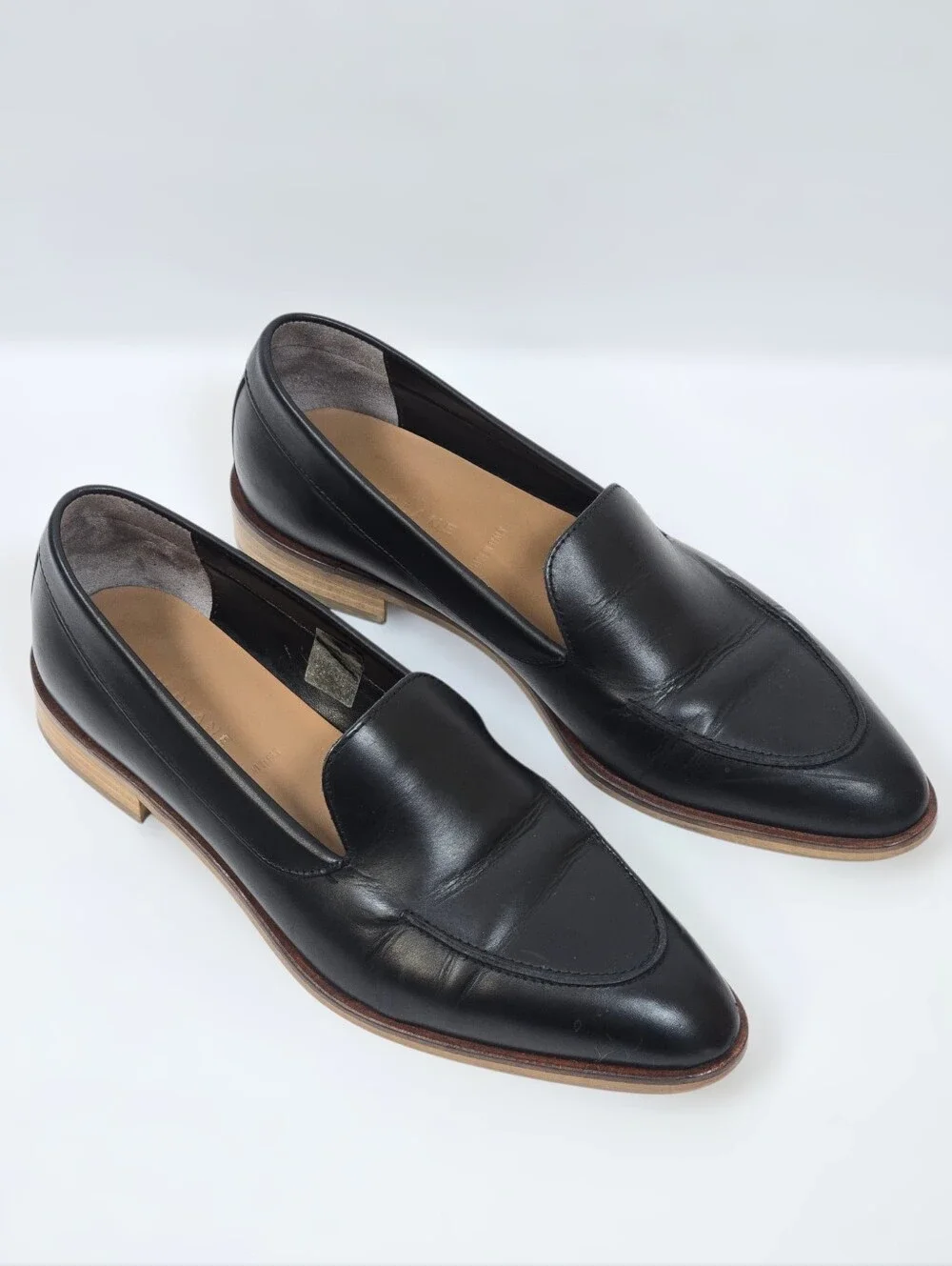 Everlane The Modern Loafer Black Italian Leather Sz.9.5 Pointed Toe Flats